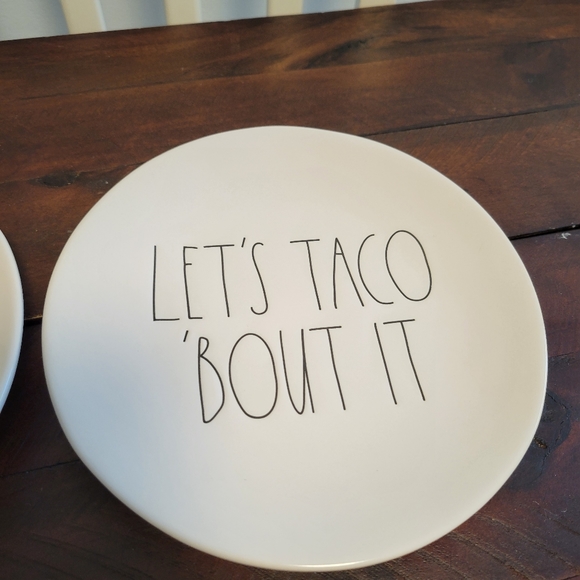 Rae Dunn Plates Taco Themed set of 2 - Picture 4 of 5